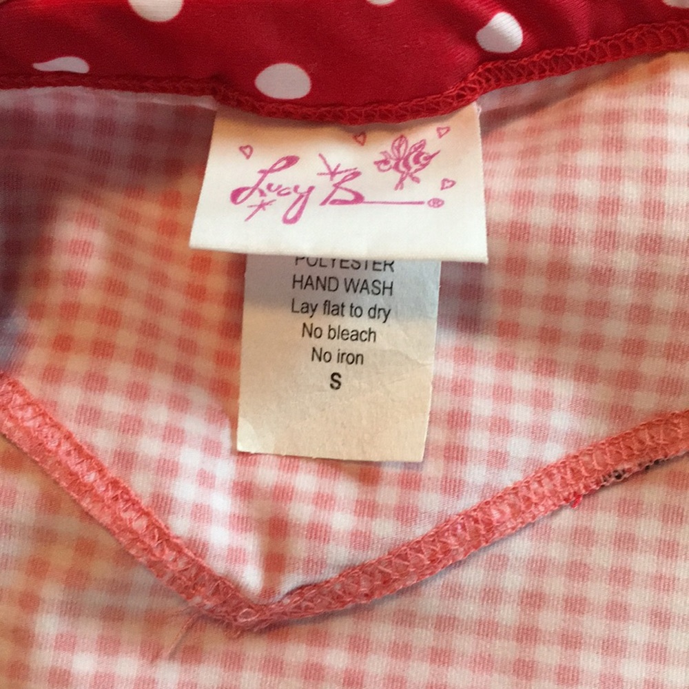 ADORABLE retro pinup cherry gingham polka dot lace swimsuit bikini 👙 🍒 - Picture 13 of 16